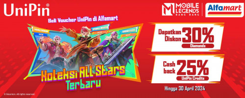 Beli Voucher UniPin di Alfamart, Koleksi skin All Stars Terbaru dari MLBB!